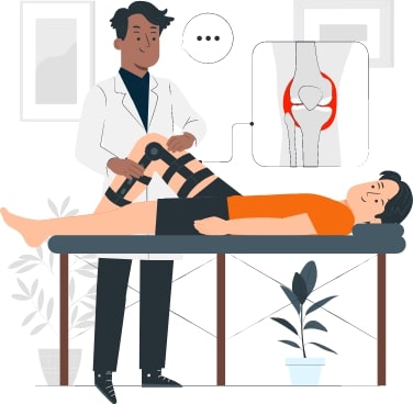 A patient getting treatment for his knee